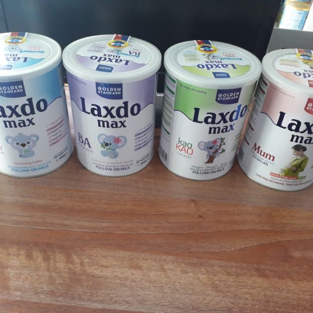 Sữa bột laxdomax 400g 900g dành cho các đối tượng.