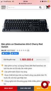 Bàn phím SteelSeries 6Gv2