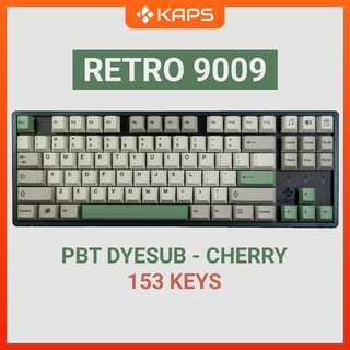 Keycap Retro 9009 PBT profile Cherry in dyesub 153 nút cho bàn phím cơ layout 108/104/98/87/84/75/68/64/61