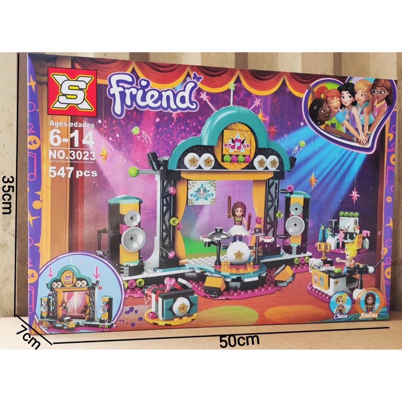 Lego con gái Friend lắp ráp khu biểu diễn âm nhạc 547 miếng ghép - đồ chơi xếp hình