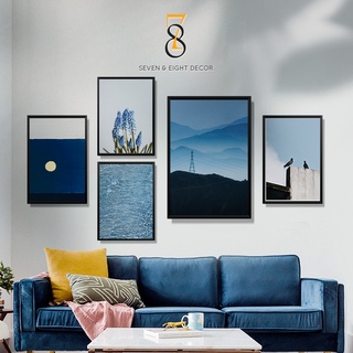 Bộ 05 Tranh Canvas | Xanh & Bình Yên 5FLIFE007 | Tranh Căng Khung Cao Cấp | Tặng Kèm Đinh Đa Năng
