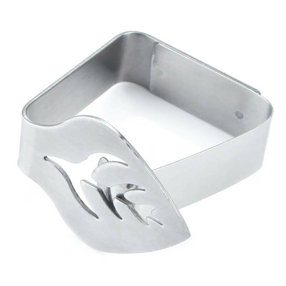 1 / 4 Kẹp Khăn Trải Bàn Bằng Thép Không Gỉ Hình Chiếc Lá