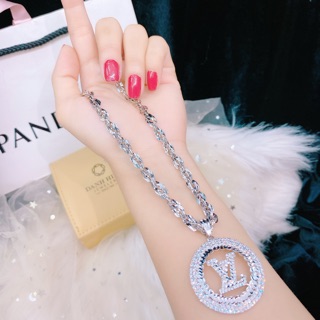 Dây chuyền Italy + mặt LV mạ bạch kim