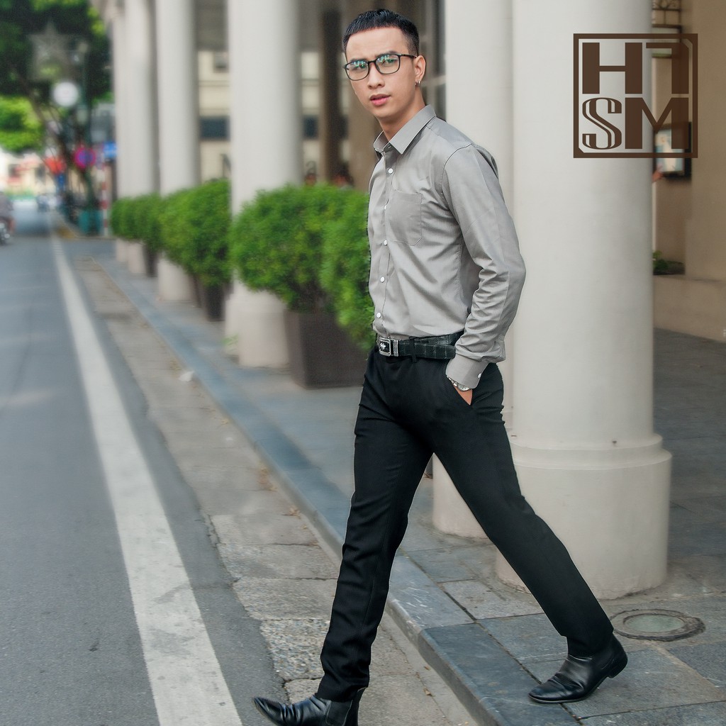 Áo sơ mi nam dài tay HTSM MAGNOR Medium fit vải kate oxford | BigBuy360 - bigbuy360.vn