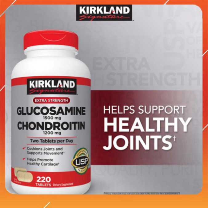 GIÁ GIẬT MÌNH Viên Uống Bổ Sụn Khớp Của Mỹ Kirkland Glucosamine 1500mg Chondroitin 1200mg 220 Viên GIÁ GIẬT MÌNH