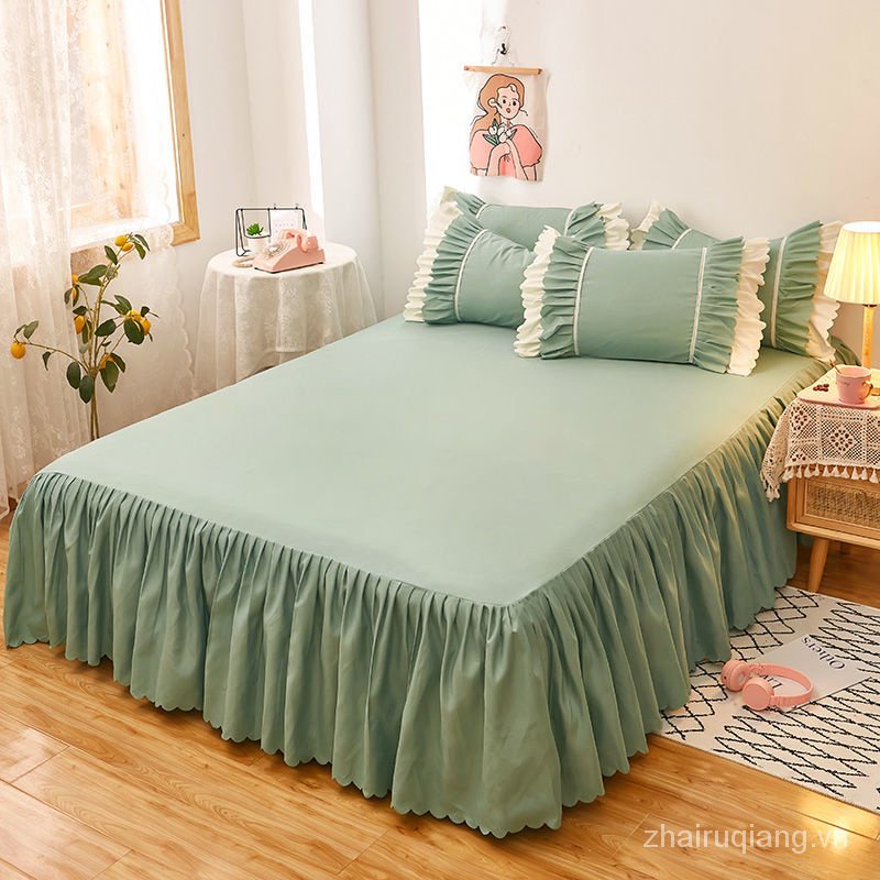 Spot Váy Phủ Quanh Cạnh Giường Màu Trơn Chống Trượt Phong Cách Hàn Quốc Mới R0T9 | BigBuy360 - bigbuy360.vn