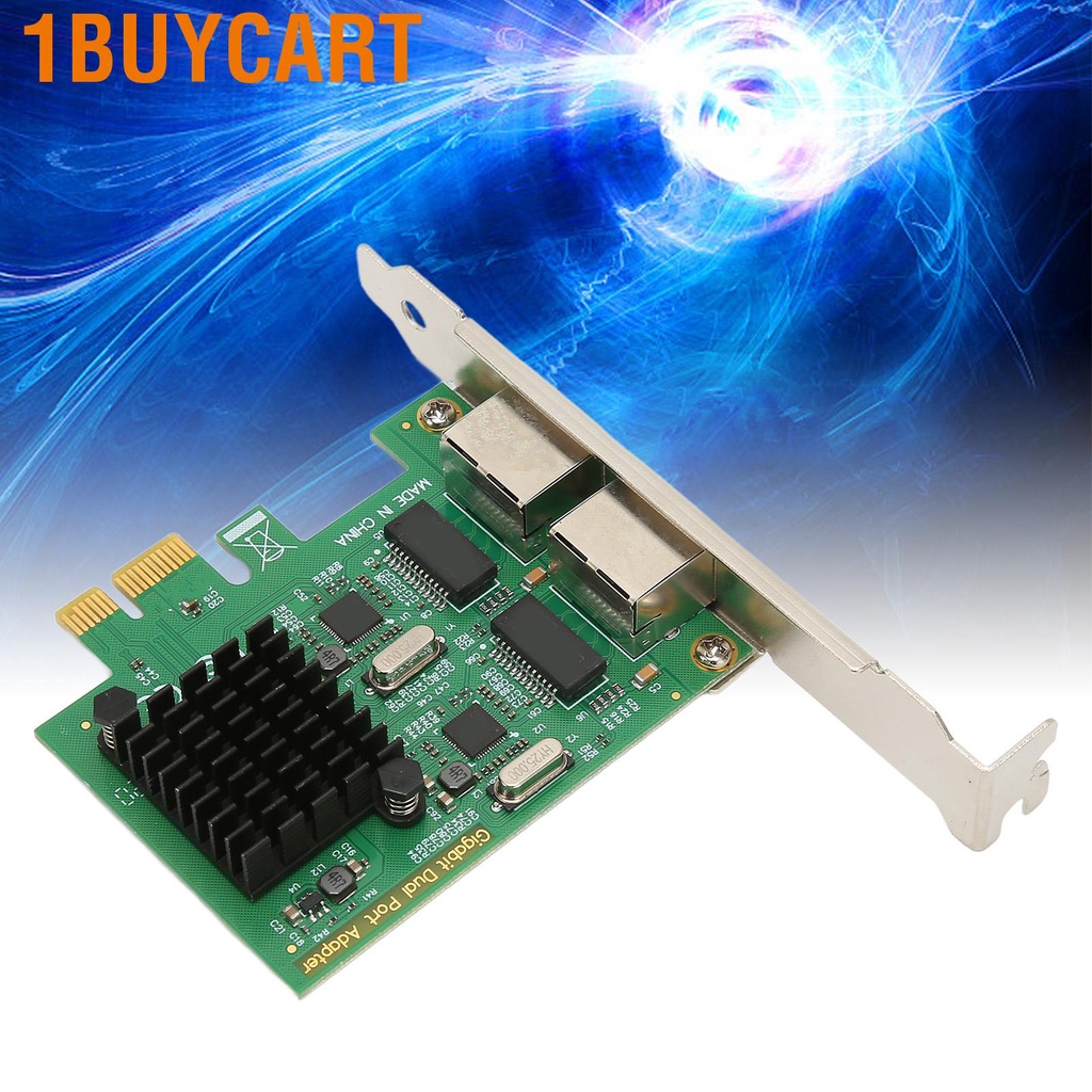 1buycart PCI E NIC Network Card 2 Way RJ45 Port for RTL8111G Chipset PCIE X1 Ethernet LAN Adapter Win Linux VMware