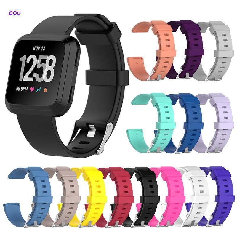 Dây Đeo Thay Thế Chất Liệu Silicon Màu Trơn Cho Fitbit Versa