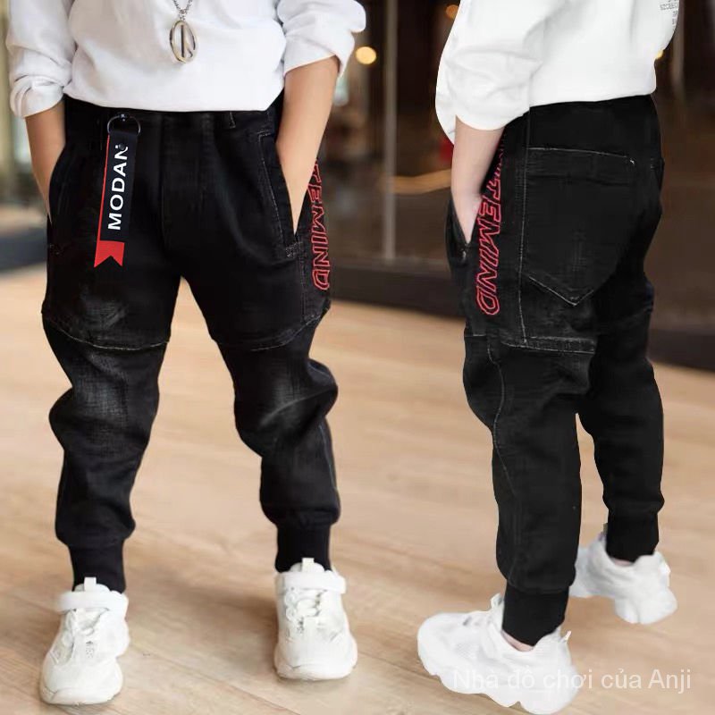 Children wearing jeans pants baby boys 2021 spring and autumn new pants kids baby boys trousers loose kids