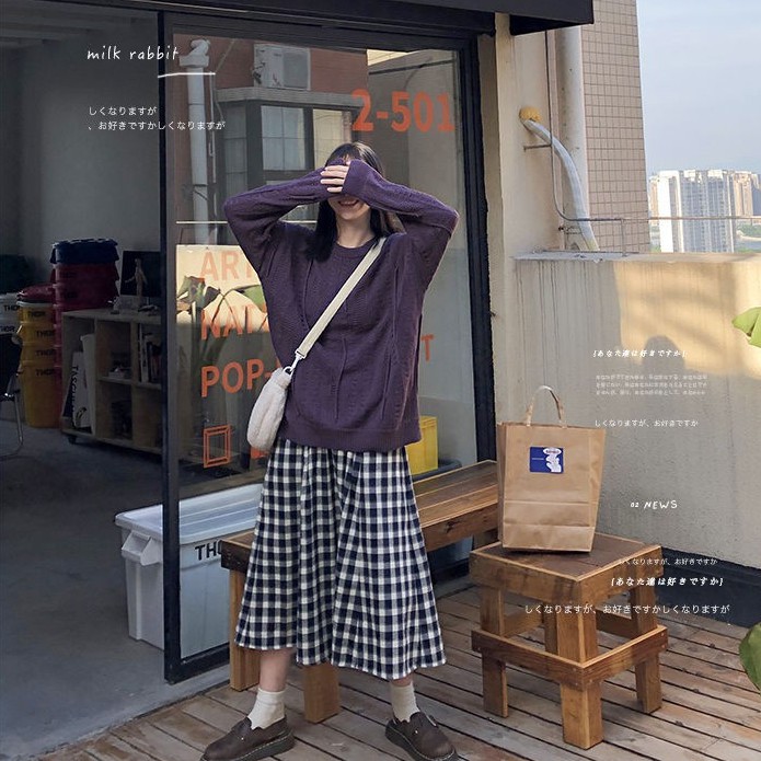 Chân váy kẻ - chân váy kẻ caro dáng dài hot hit 2021