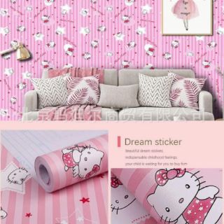 Cuộn 10m giấy dán tường hello kitty