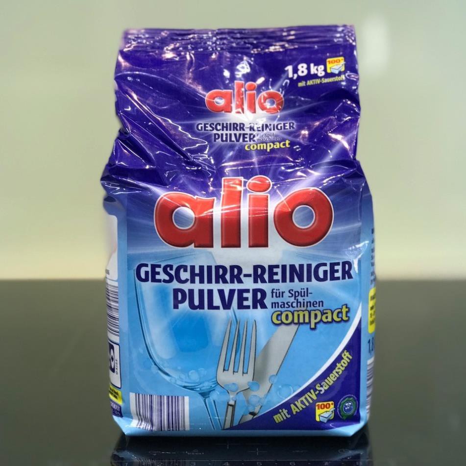Combo bột rửa bát Alio 3.6kg, bột alio chuyên dùng cho máy rửa bát nhập khẩu chính hãng,  2 gói bột alio 1,8kg EU