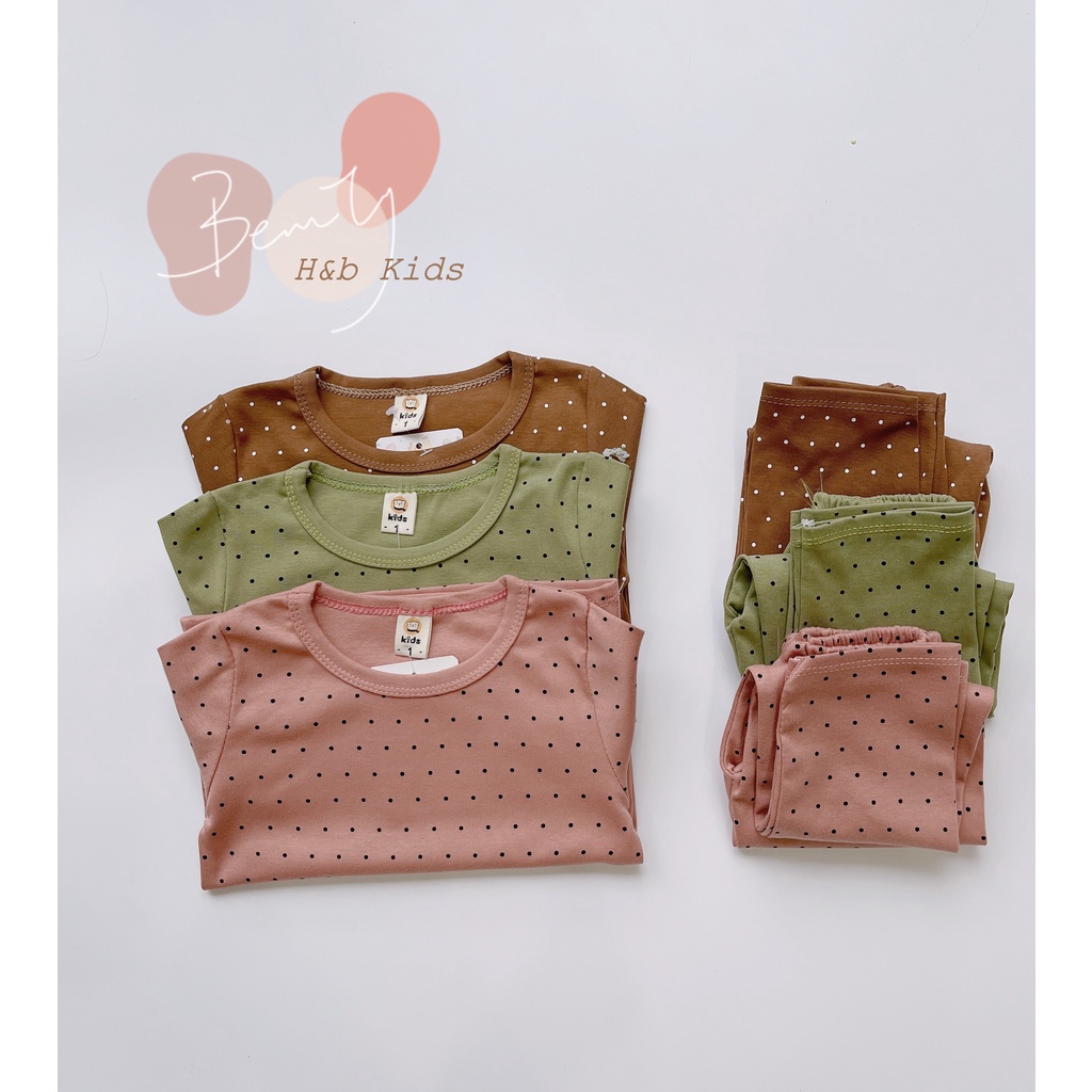 Bộ zip hàn chấm bi nhỏ cho bé