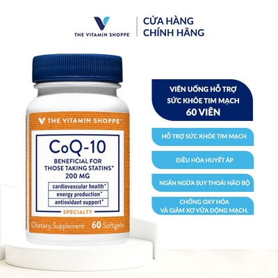 Viên uống hỗ trợ sức khỏe tim mạch The Vitamin Shoppe CoQ-10 200 MG
