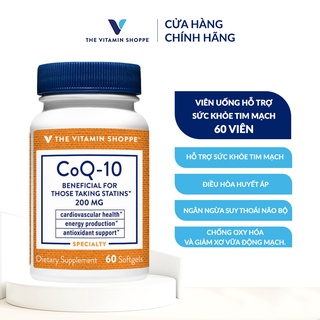 Viên uống hỗ trợ sức khỏe tim mạch The Vitamin Shoppe CoQ-10 200 MG