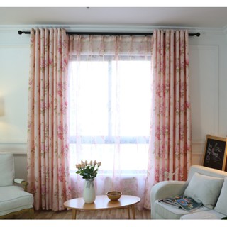 Rèm treo cửa HOA HỒNG LỚN  có khoen nhiều kích thước