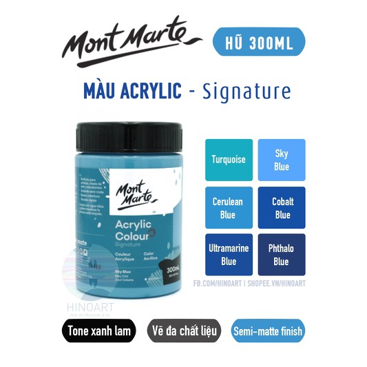 Tông xanh dương màu Acrylic Mont Marte - 300ml