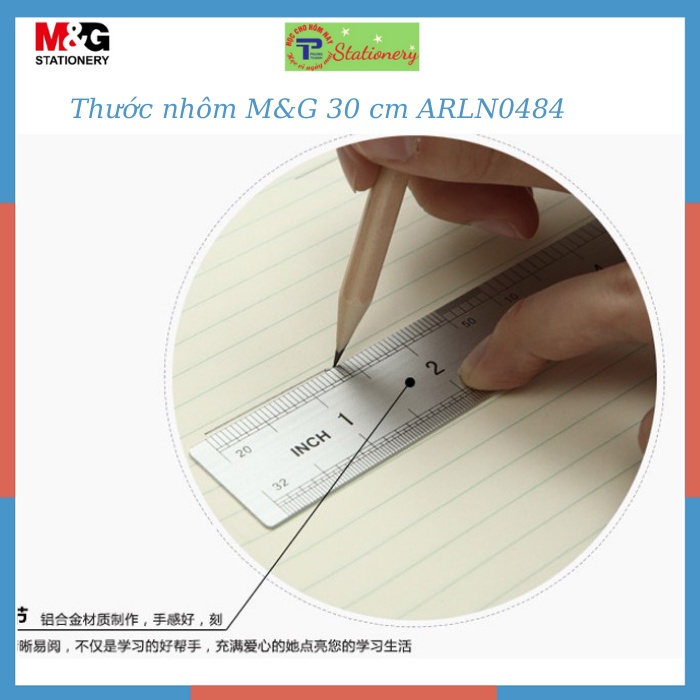 Thước kẻ hợp kim nhôm - Thước kĩ thuật, góc bo tròn 20/30cm, MG - ARLN0483/0484