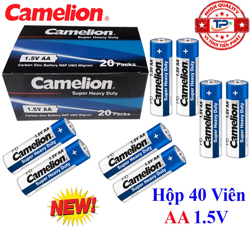 Hộp 40 viên Pin Tiểu AA (2A) Camelion Super Heavy Duty Battery 1.5V (mẫu mới)