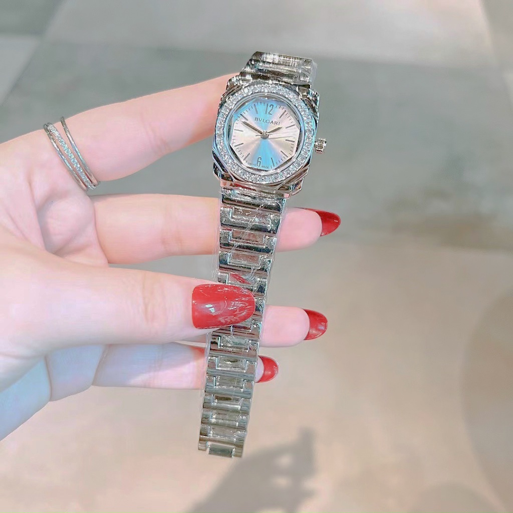 Đồng Hồ Nữ BVL mặt vuông viền đá dây thép cao cấp  sang trọng, chống nước, bảo hành 12 tháng