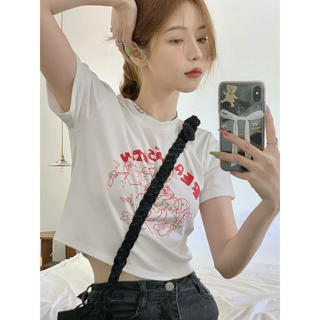 53602 Mùa Hè Phong Cách Mới In Áo Thun Ngắn