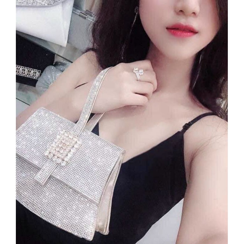 Clutch quai xách đính đá sang chảnh cao cấp