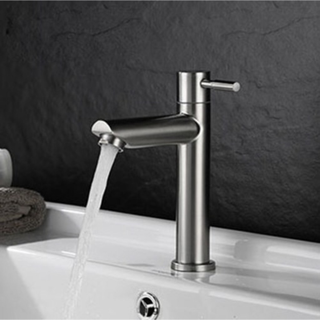 Vòi rửa mặt lavabo Lạnh cao cấp SUS 304 (Hàng chuẩn loại 1) Phù hợp với mọi loại chậu