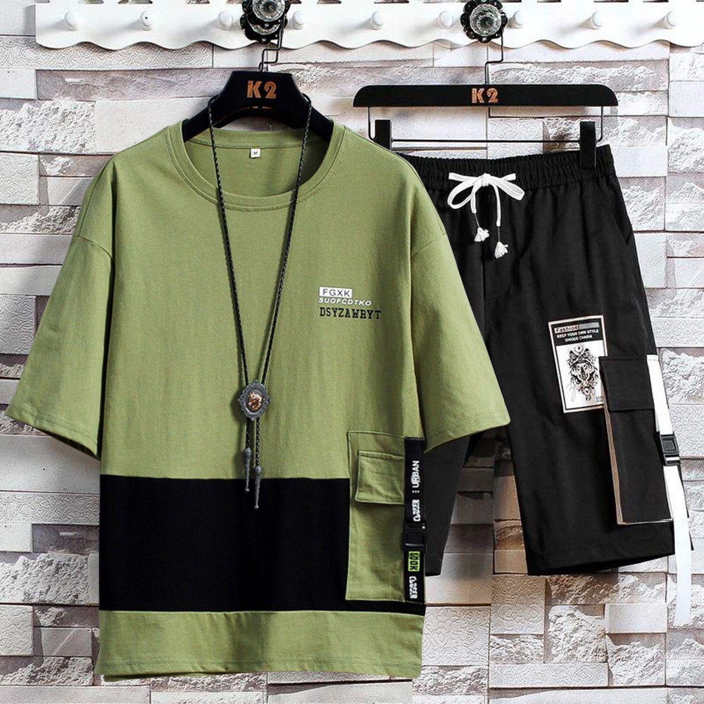 Bộ Quần Áo Thun Nam Ngắn Tay Phối Túi Khoá Dây Chữ Kết Hợp Quần Short Thể Thao Trẻ Trung ZENKODLMEN 90000149C | BigBuy360 - bigbuy360.vn