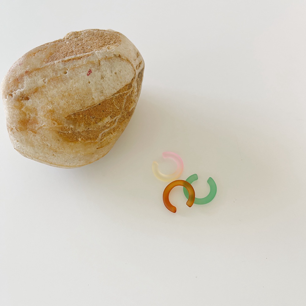 Bộ khuyên kẹp vành tai bằng nhựa resin trong suốt màu kẹo phong cách Harajuku Hàn Quốc dễ thương cho nữ