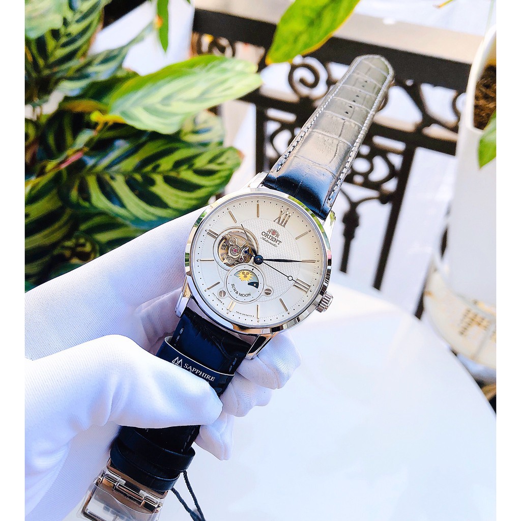 Đồng hồ nam Orient Classic Sun & Moon Open Heart Automatic RA-AS0005S10B cực hot