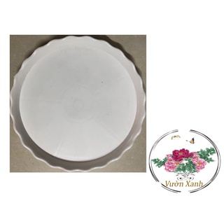 Đĩa lót chậu tròn khía Phi 13cm - #048D#