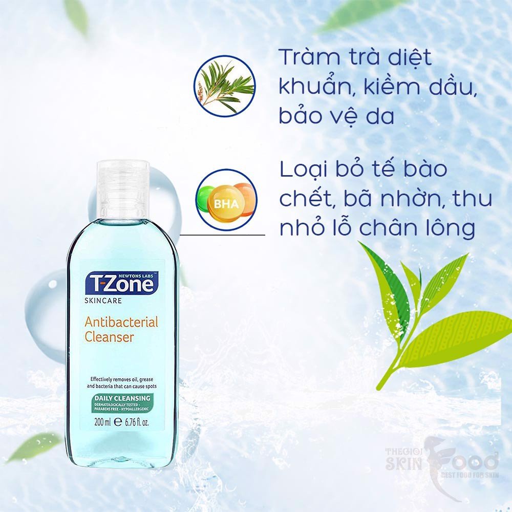 Toner Làm Sạch Cho Da Dầu Mụn T-Zone Clear Pore Antibacterial C 200ml