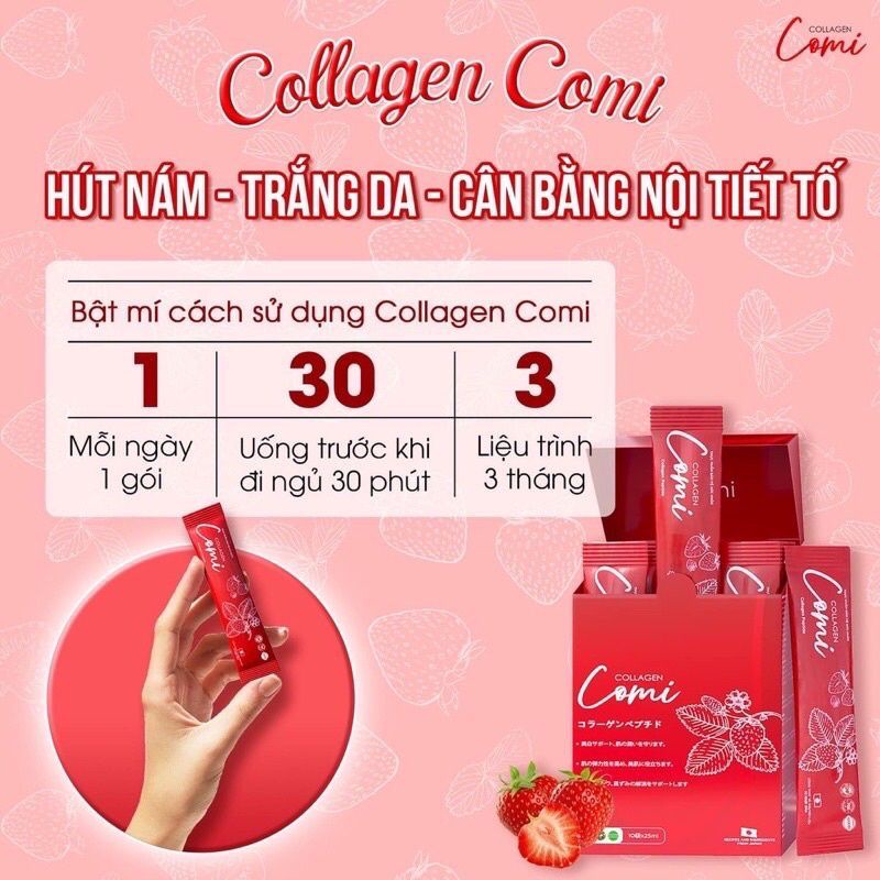 Combo 03 Hộp Collagen Comi Nhật Bản, hút nám, trắng da, chống lão hóa