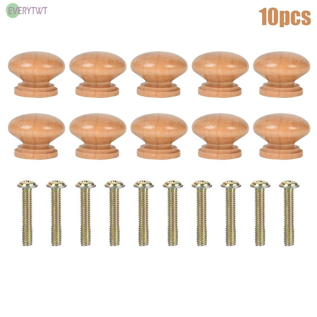 Knobs 10pcs Cabinet Decor Door Drawer Wardrobe Wooden Durable