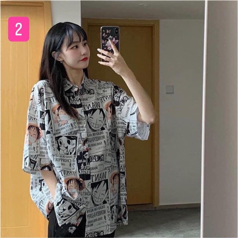 Áo sơ mi hoạ tiết hot trend cá tính cổ sơ mi phom rộng ngắn tay chất liệu mát mẻ loại đẹp phong cách Ulzzang Hàn Quốc | BigBuy360 - bigbuy360.vn