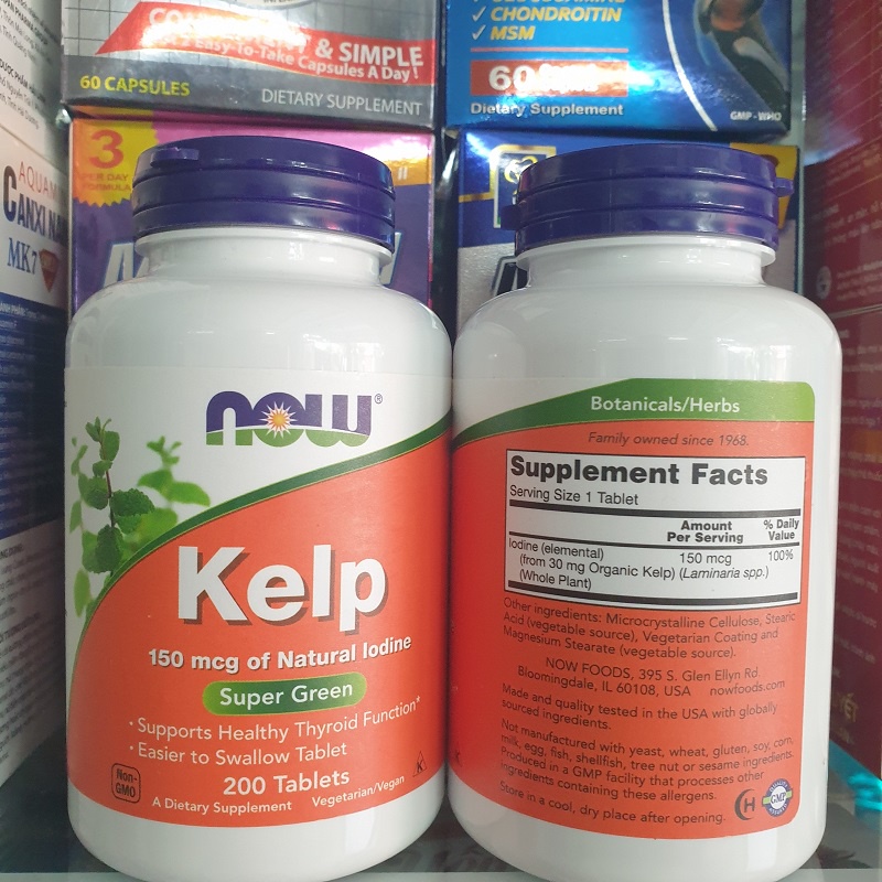 100% Thuần Chay - Viên uống hỗ trợ tuyến giáp Kelp 150mcg 200 viên