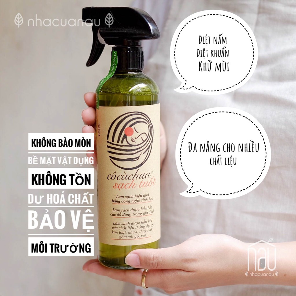 [Chai 500ml] Dung dịch giặt rửa Cô cà chua công nghệ làm sạch sinh học an toàn cho gia đình thân thiện môi trường