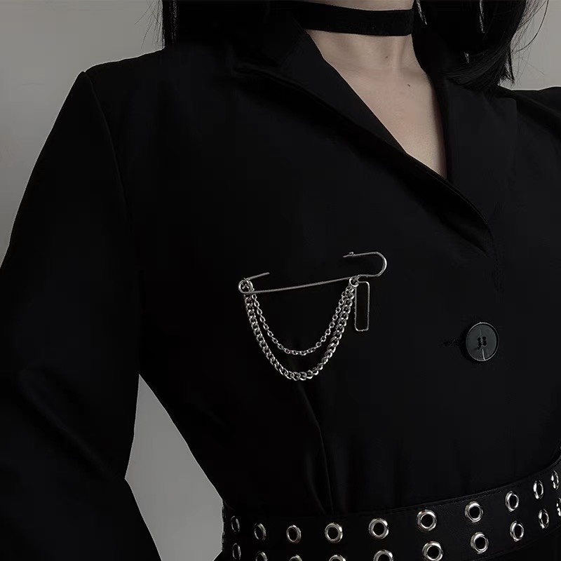 Ghim cài áo bản to xích rơi cá tính Ghim trang trí quần áo dành cho nam nữ