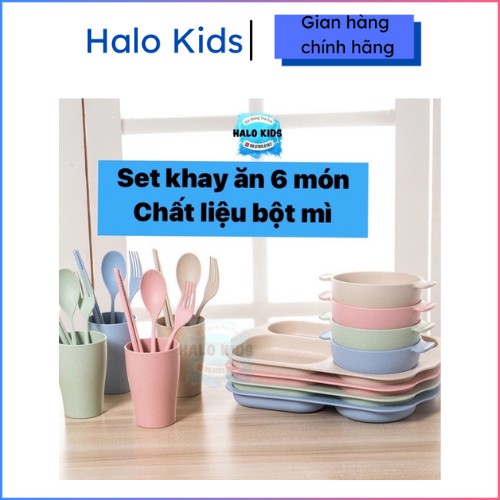 Set khay ăn 6 món BỘT MÌ - Chất liệu thân thiện môi trường - An toàn cho bé từ 0m+