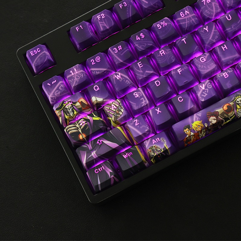 Overlord Keycaps Cherry Profile truyền ánh sáng Anime PBT Dye Sub Bàn phím cơ học Keycap