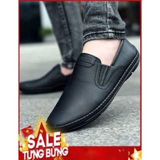 [Có Video] Giầy Lười Nam Da Bò Mềm - Màu Đen