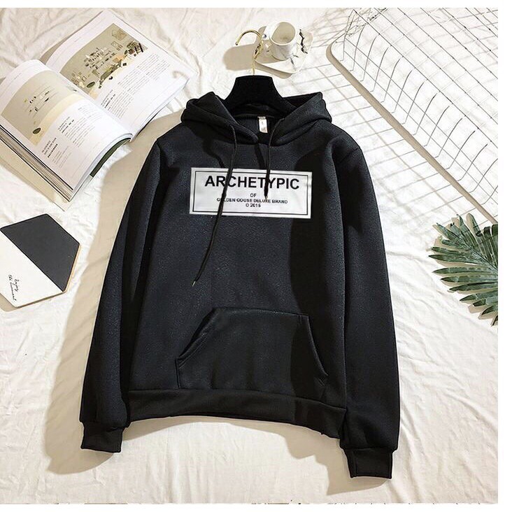 Áo nỉ hoodie thu đông Archetypic form suông rộng có mũ unisex cho nam nữ, chất nỉ bông siêu ấm áo hoodie cặp