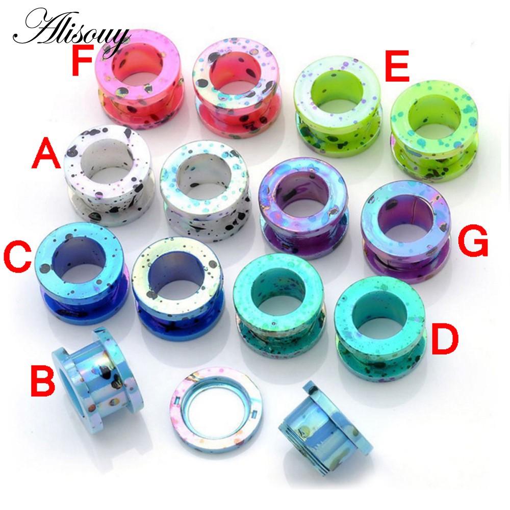 Alisouy Set 2 Khuyên Nong Tai acrylic 2-12mm Cá Tính