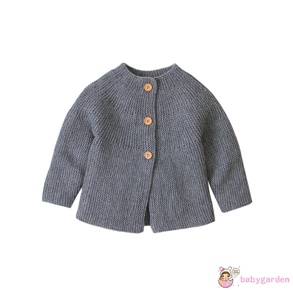 ღ♛ღBaby Girl Knitted Long Sleeve Round Nech Sweaters Jacket Outwear Clothes