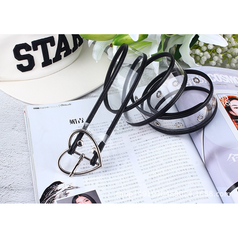 Thắt lưng nữ trong suốt có viền 3cm