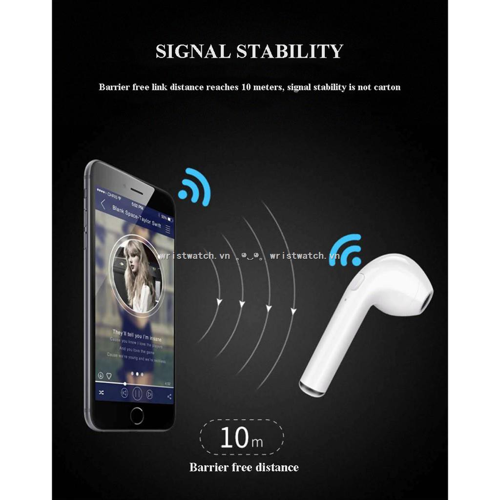 wrwa Tai nghe bluetooth dành cho iPhone X 8 7 6 6S Plus Samsung Phone I7 (Android/iPhone)