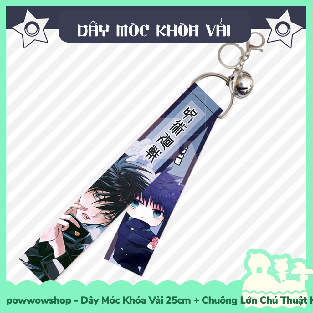 [Sẵn VN - Hỏa Tốc] Dây Móc Khóa Vải + Chuông Phong Cách Anime Manga Jujutsu Kai.sen