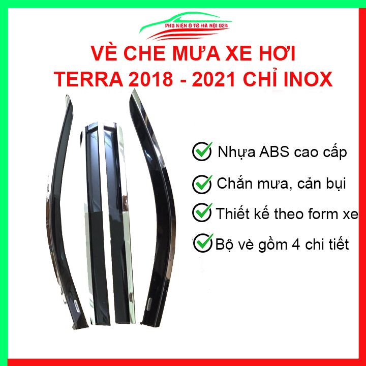 Vè che mưa cho xe ô tô Terra 2018-2021 vè đen bảo vệ trang trí xe