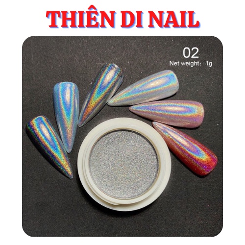 Bột tráng gương trang trí móng, nhũ tráng gương cầu vồng Thiên Di Nail