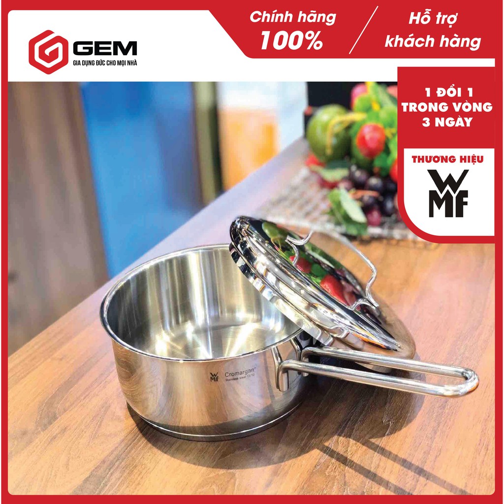 QUÁNH WMF CÓ VUNG 16CM, chất liệu Cromargan không gỉ.